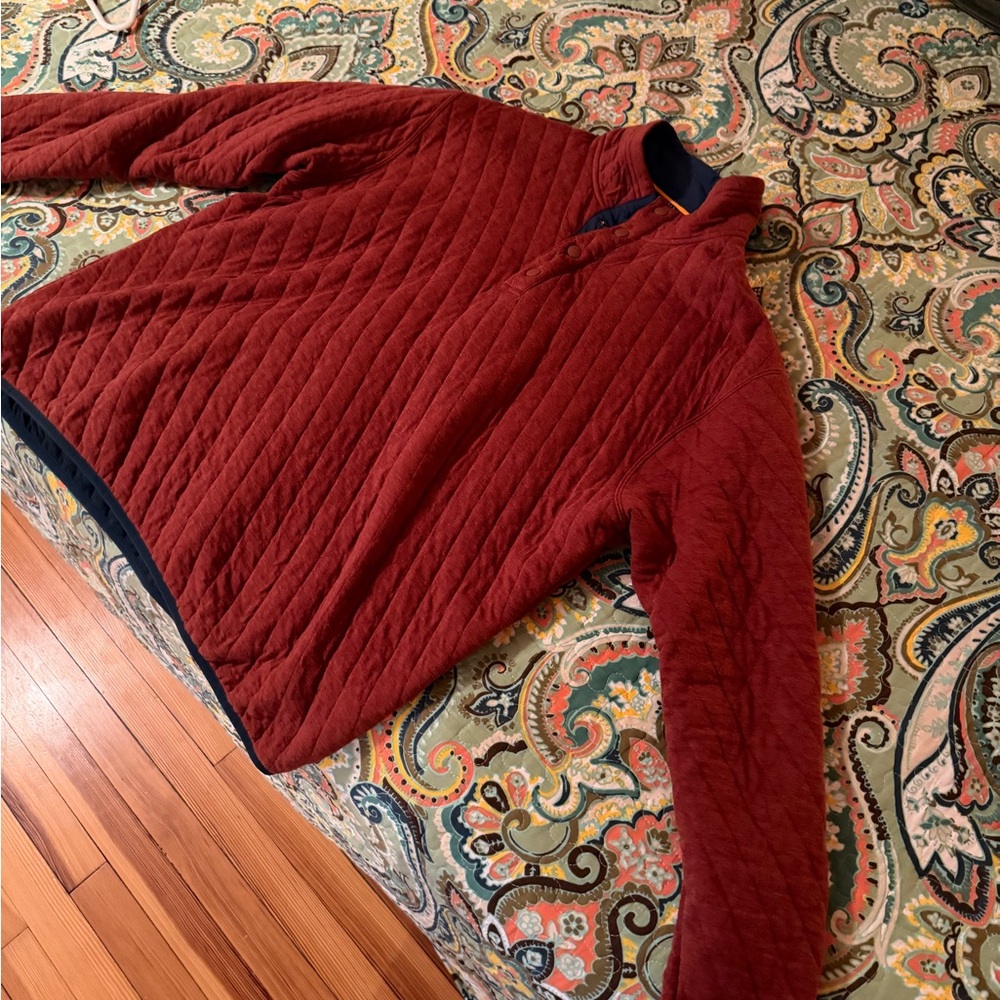 Orvis Men's Quilted Crewneck Sweater - Burgundy